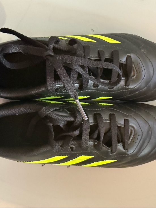 adidas Other - Black Athletic Cleats with Neon Yellow Stripes